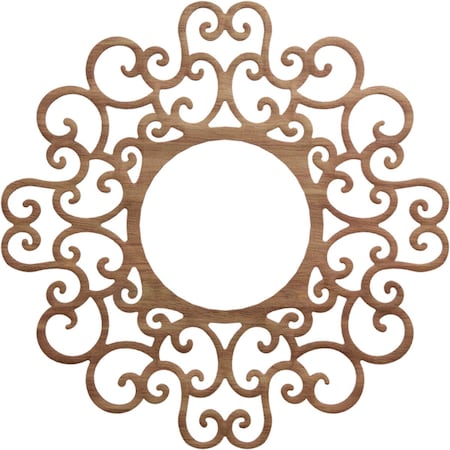 Ekena Millwork Reims Wood Fretwork Pierced Ceiling Medallion, Walnut, 28"OD x 10 3/4"ID x 3/8"T CMWP28X28X0375REWA